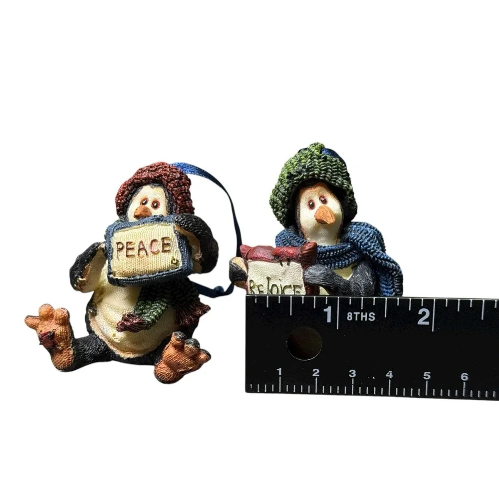 Boyds Bears Peace & Rejoice Penguin Ornaments Set 2 Resin 3E Edition Christmas - Picture 6 of 6